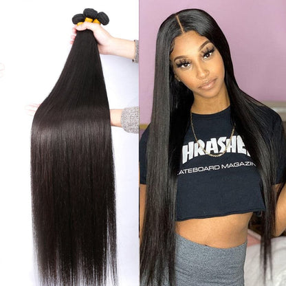 3 Bundles Straight Virgin Human Hair Extension 8-40 inches