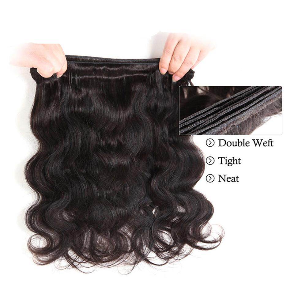 (B1) Body Wave Bundles Human Hair 3 Bundles Natural Black Color Virgin Weave Bundles Hair Extensions