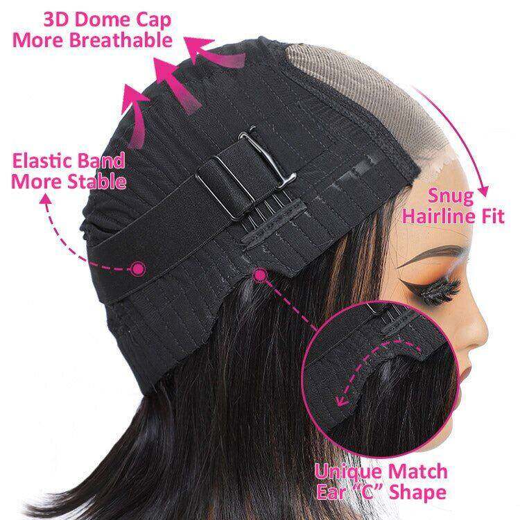Glueless Max-cap Superlove Wear Go Pre-Cut 20 inch Deep Wave Human Hair Wig