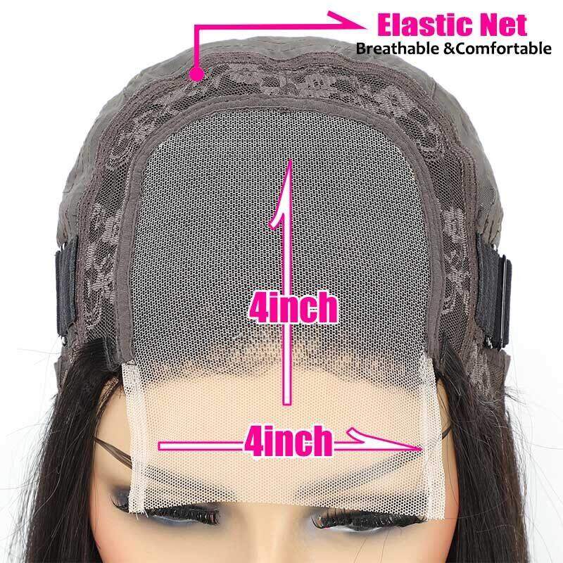 4x4 Body Wave Remy Hair Wigs Natural Black With Baby Hair