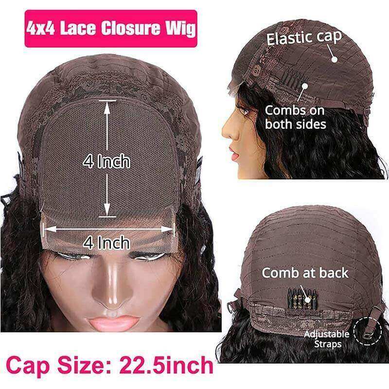 4x4 Lace Closure Wig Curly Wig For Black Women
