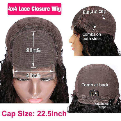 4x4 Lace Closure Wig Curly Wig For Black Women