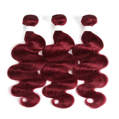 Red Bundles Burg Body Wave 3 Bundles 100% Virgin Human Hair Extension